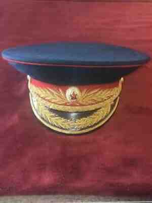 Vintage Soviet Union USSR Russia Russian General Ceremonial Visor Cap Hat Sz 57