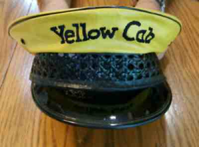 VINTAGE YELLOW CAB TAXI HAT CAP LANCASTER BRAND 7 1/8