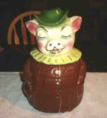 Rare Old Original Shawnee Winnie Pig Cookie Jar Bank Head 10 1/2" Tall 1940/50's
