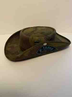 Vintage VIETNAM WAR U-TAPAO THAILAND Jungle Cowboy Boonie Hat Camouflage