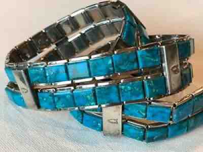 Vintage Custom Made Southwestern Turquoise Hat Band 25â? Long* Expanable* Signed