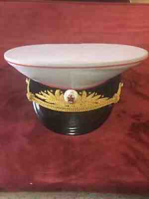 Vintage Soviet Union USSR Russia Russian Ornate Military Visor Cap Hat Sz 60