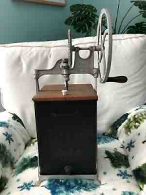 Vintage DAZEY Metal Butter Churn 230B w/ Wooden Lid & Paddles