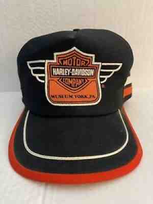 Vintage Harley Davidson Museum Snapback Trucker Hat 3 Three Stripes USA York PA