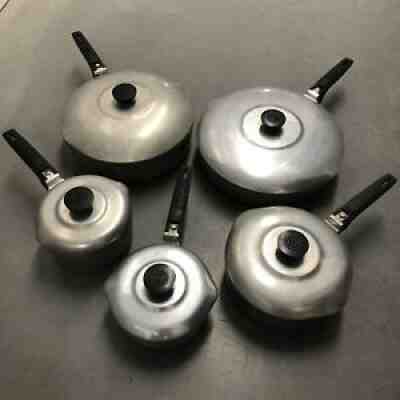 Vintage Wagner Ware Sidney -O- Magnalite Aluminum 10 pc Pot Pan Set lot W/ Lids