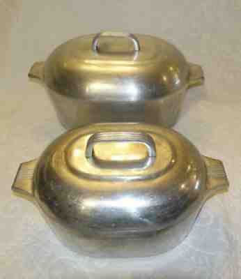Vintage Wagner Ware Sidney O Magnalite 4265P + 4263 Oval Dutch Oven Roaster Pot