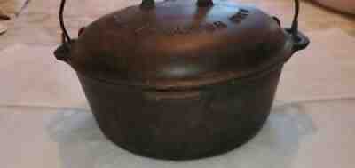 Vintage GRISWOLD TITE-TOP #9 Dutch Oven Cast Iron w/ Lid LARGE LOGO