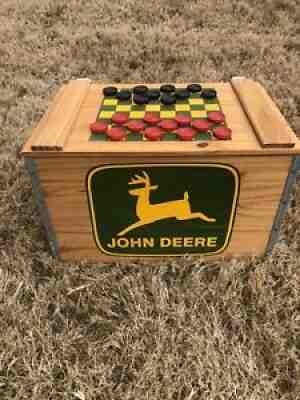 VINTAGE looking John Deere Checkers board lid Wood Box - American Made ð??ºð??