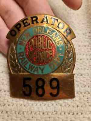 Vintage 1922 New Orleans Trolley Operator Hat Badge