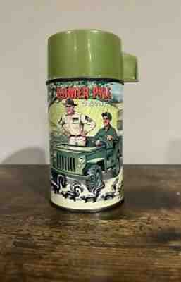 1966 Aladdin Gomer Pyle USMC USA (No LunchBox) Vtg Aladdin Bottle Thermos & Lid