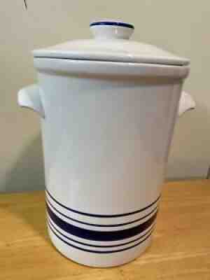 Vintage Authentic Ironstone Farmstead Ticking Ralph Lauren Canister & Lid