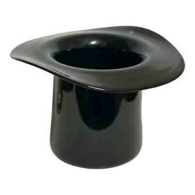 Black Top Hat Ice Bucket, Vintage Glass Champagne Bucket, Wine Cooler, Retro Bar