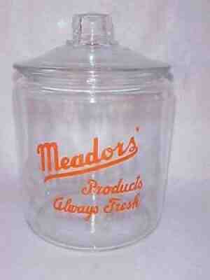 Vintage 1940's Meador's Peanut Jar w/ original Lid, Tom's Store, Lance Gordon's