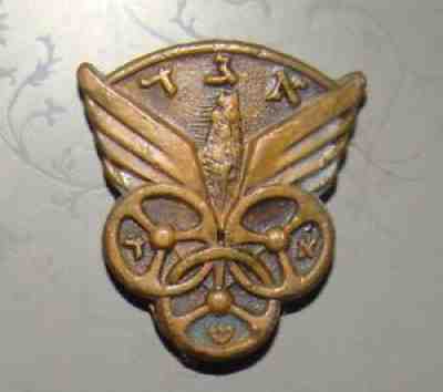 jewish judaica vintage israel pin hat cap badge EGGED bus driver company emblem