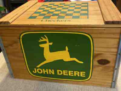 VINTAGE looking John Deere Checkers board lid Wood Box - American Made ð??ºð??