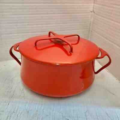 Red 1955 Duck Mark Dansk Denmark IHQ Quistgaard Kobenstyle Enamel 3Qt Dutch Oven