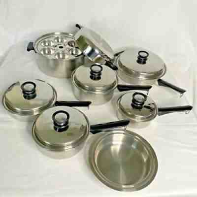 VTG Amway Queen Cookware Multi-Ply 18/8 Stainless *20 Pc Set* Pots/Pans USA