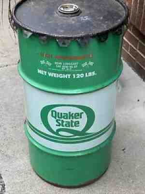 VINTAGE QUAKER STATE HS Lube DRUM / BARREL Must Have Man Cave 26â? Tall + LID
