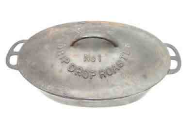 Wagner Ware No. 1 Drip Drop Roaster Oval 1281 Antique & Rare Cast Iron FREE Ship
