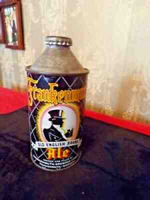 Nice Vintage Frankenmuth Ale Cone top steel beer can with lid