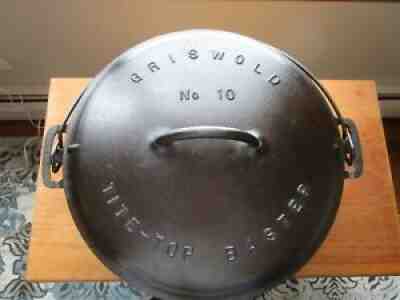 Vintage Rare Griswold #10 Tite-Top Dutch Oven Baster (pat.d 1920) With trivet.Â