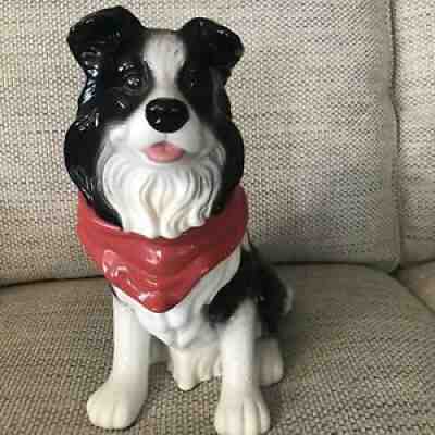 Rare Vintage Montana Lifestyles Silversmiths Cookie Jar Border Collie EUC