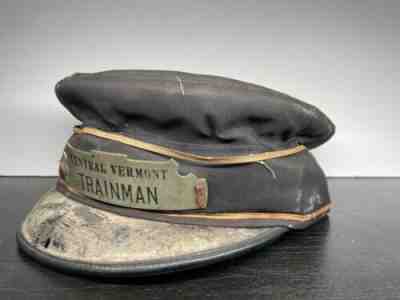 Vintage Railroad Conductor ??s Cap Hat Central Vermont Trainman Train Scully