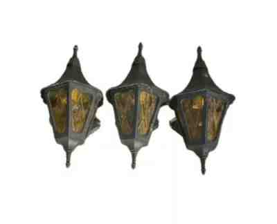 Vintage Witch Hat Outdoor Lamp Lights Sconce Gothic Amber Three