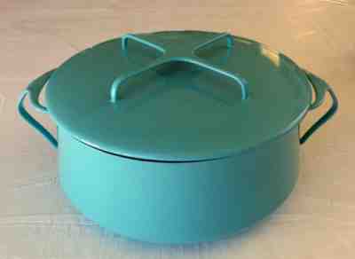 Vintage Dansk IHG 4-Quart Enamel Casserole in Teal