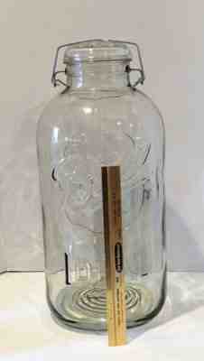 Rare VTG 4 Gallon BALL Ideal Jar w/ Eagle has Lid, Seal & Wire Bail 19 3/4" Tall