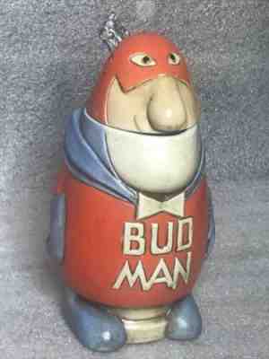 Vintage Original 1975 Bud Man Budweiser Lid Beer Stein Ceramarite Brazil! Rare!
