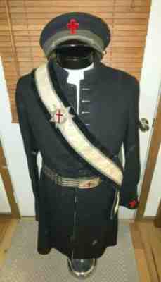 Vtg HENDERSON AMES MASONIC Freemason Knights Templar Smock Uniform Hat Belt Pant