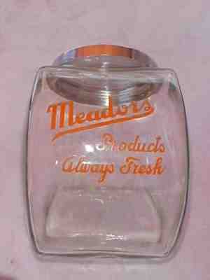 Vintage 1950's Meador's Side Loader Peanut Jar w/ Lid, Tom's Lance Store