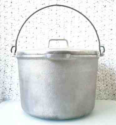 Vtg 12 Qt Guardian Service Ware Stock Pot Canning w/ Bail Handle & Magnalite Lid