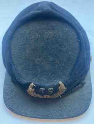 1870-90s Military School Cadet Kepi Cap Hat â??TSâ? Fraternity Band Uniform Vintage