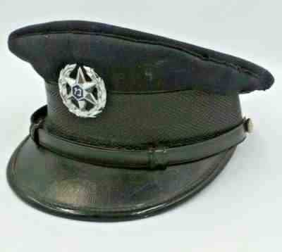 Vintage Authentic Israeli National Police Service Visor Hat Cap Israel Rare!
