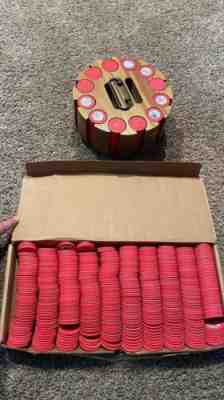 Vintage Paulson Top Hat and Cane Clay Poker Chips.
