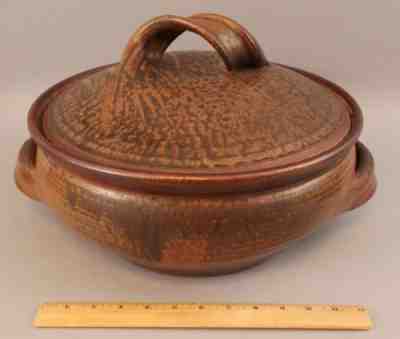 Large Mid-1960 Vintage Signed Karen Karnes Lidded Stoneware Casserole