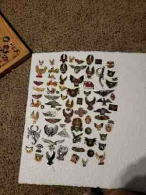 Lot Of 73 Vintage Harley Davidson Indian motorcycle Hat Jacket Pins