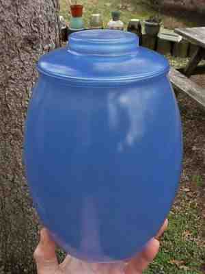 RARE! Vintage Bartlett Collins MATTE SATIN DARK BLUE GLASS COOKIE JAR No Gay Fad