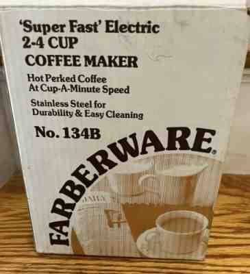 Vintage Farberware SuperFast Percolator Model 134B 2-4 Cup New In Factory Box