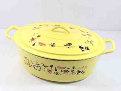 1950's Robert Markley Descoware FE Belgium Enamel Cast Iron Dutch Oven 5 QT