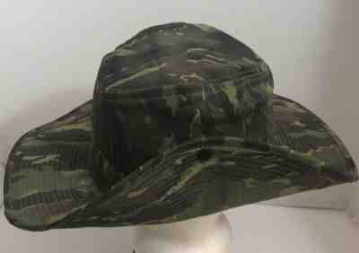 Vtg 60s Vietnam War era Tiger Stripe Boonie Bucket Slouch Style Hat Estate Find