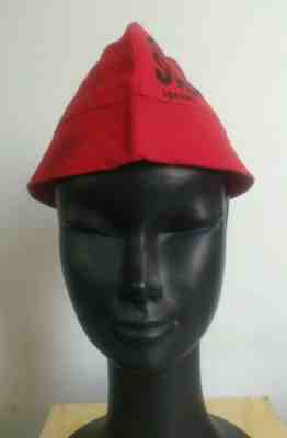 Shalom red Vintage Israel Authentic Cotton Kova Tembel old hat 60s 70s