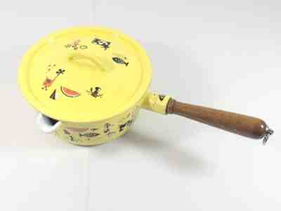 1950's Robert Markley Descoware FE Belgium Enamel Cast Iron Saucepan #18, 1 QT