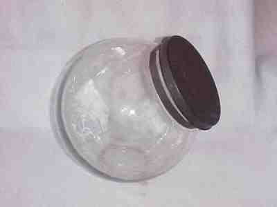 Vintage 1920's Candy Jar W/ Hinged Tin Lid, Tom's Lance Planters Peanut Display