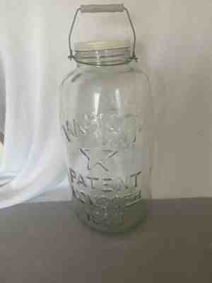 Vintage HUGE Mason Jar 19â?Tall! Nov 30th 1858 with Embossed Eagle and Star LID!!