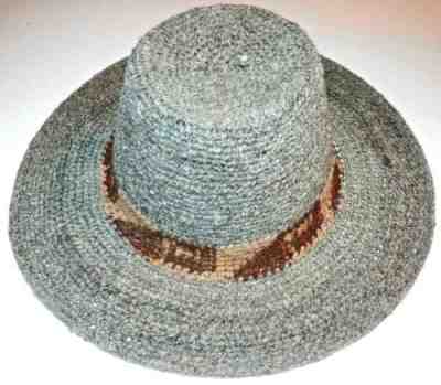 Vtg Peru Gray Wool Peruvian Hat Indigenous Llama Alpaca Wide Brim Latin American
