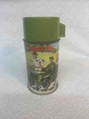 Vintage 1966 Aladdin Gomer Pyle USMC Thermos Bottle & Lid