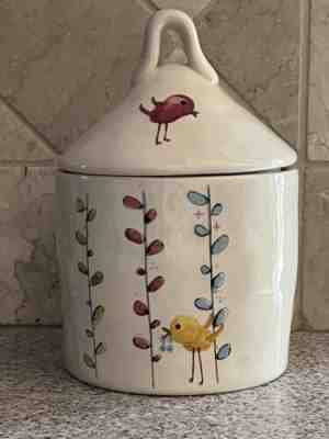 Vintage Rae Dunn Vines Birdhouse Canister Magenta Exclusive - VHTF